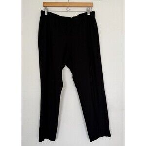 Eileen Fisher Women’s Size L Large Black Crop Pull On Pants Loose Viscose Office